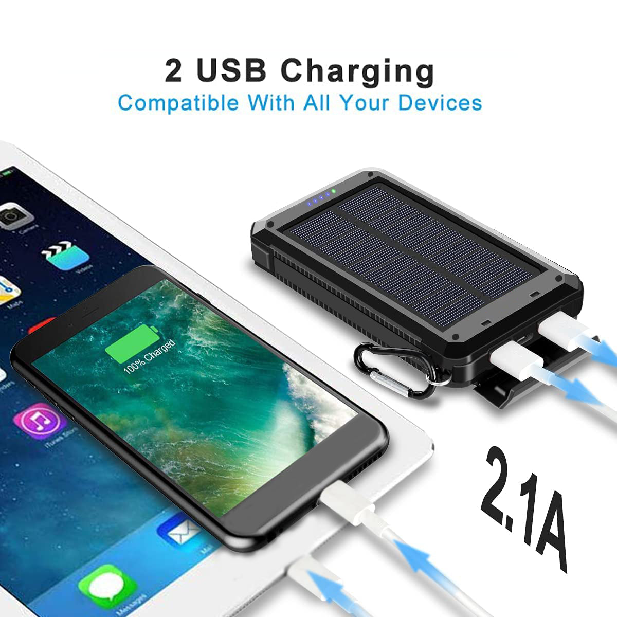 Super Solar Power Bank Charger USB Portable Charger Power Bank for Cell Phone