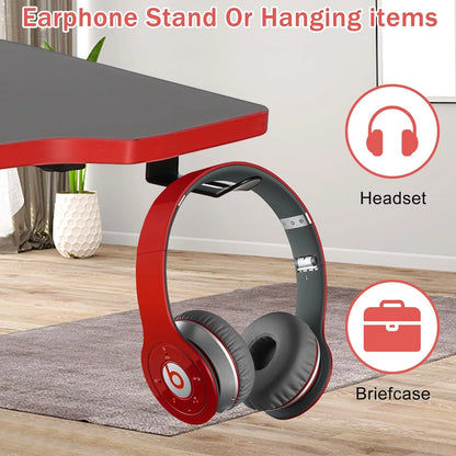 ncs 47 Inch Gaming Desk Z-Shaped Computer Desk Home Office Desk with Headphone Hook, Red