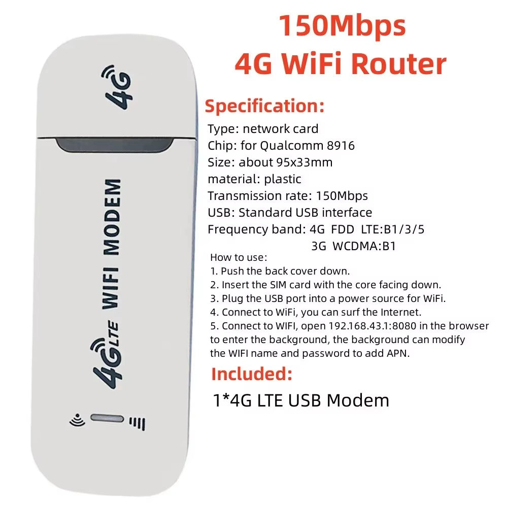 4G LTE Router Wireless Wifi Portable Modem 150Mbps 3000Mah Power Bank Car Mobile Wireless Router LCD Display SIM Card Router