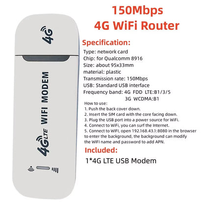 4G LTE Router Wireless Wifi Portable Modem 150Mbps 3000Mah Power Bank Car Mobile Wireless Router LCD Display SIM Card Router