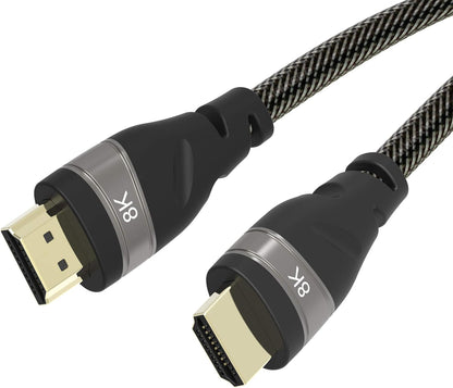 8K HDMI Cable 1.6Ft HDMI 2.1 Cable Real 8K, High Speed 48Gbps 8K(7680X4320)@60Hz, 4K@120Hz Dolby Vision, HDCP 2.2, 4:4:4 HDR, Earc Compatible with Apple TV, Samsung QLED TV (0.5M)