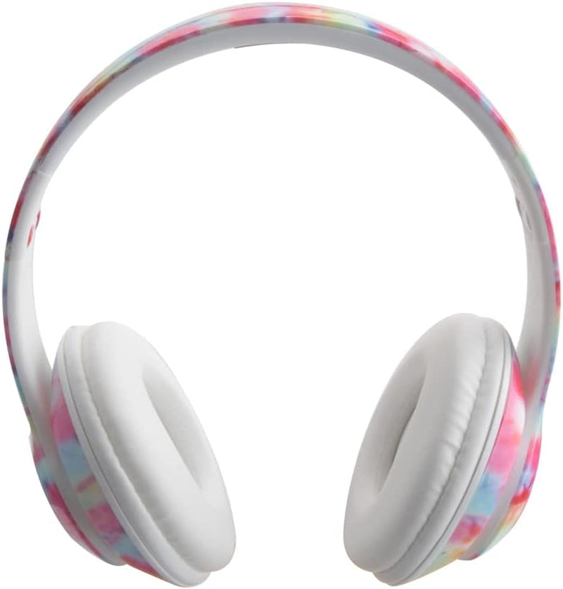 Bluetooth Headphones - Foldable Bluetooth Headset - Lightweight Headphones - Adjustable On-Ear Headphones - Fashion Bluetooth Headphones with Microphone (Tye Dye)