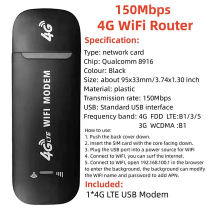 4G LTE Router Wireless Wifi Portable Modem 150Mbps 3000Mah Power Bank Car Mobile Wireless Router LCD Display SIM Card Router