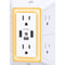 Multi Plug Outlet Surge Protector - 6 Outlet Extender with 3 USB Ports (1 USB C